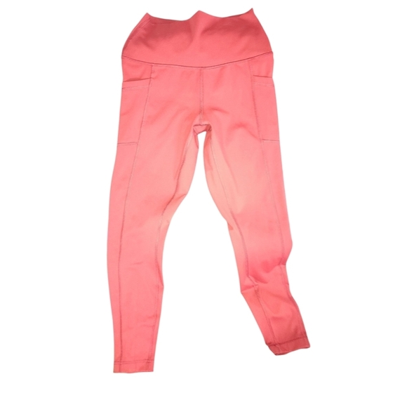 90 Degree By Reflex Pants - 90 Degree By Reflex Small Red High-Waisted Leggings With Pockets On Sides